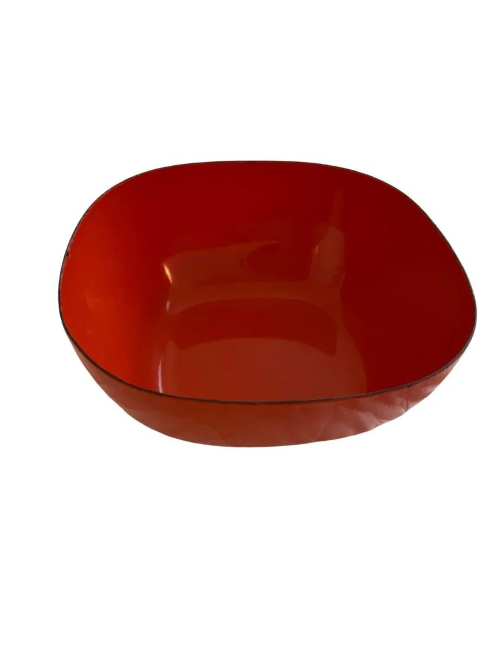 Cathrineholm Enamelware Metal Square Bowl Orange Minimalist Functional MCM